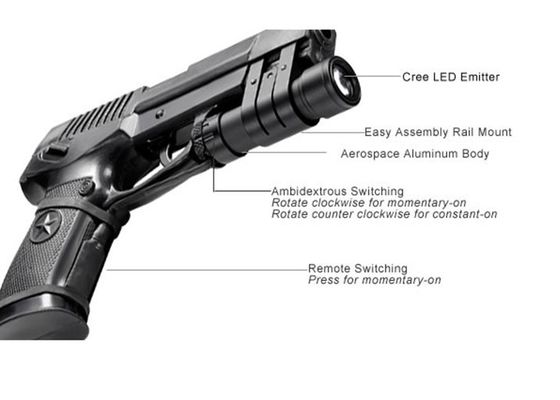 285 lumenów Latarka Latarka Cree Led Laser Sight Broń światło dla Pistolet