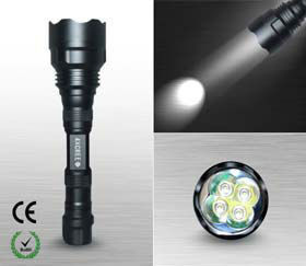 Militer Rechargeable LED Torch, Polisi Senter LED Waterproof 900 Lumens