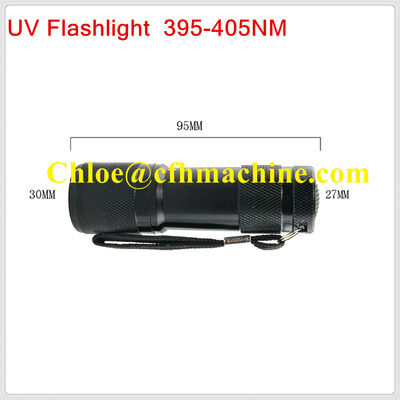 Lampe-torche UV/torche de l'alliage d'aluminium 395NM 9 à piles secs noirs imperméables LED de couleur