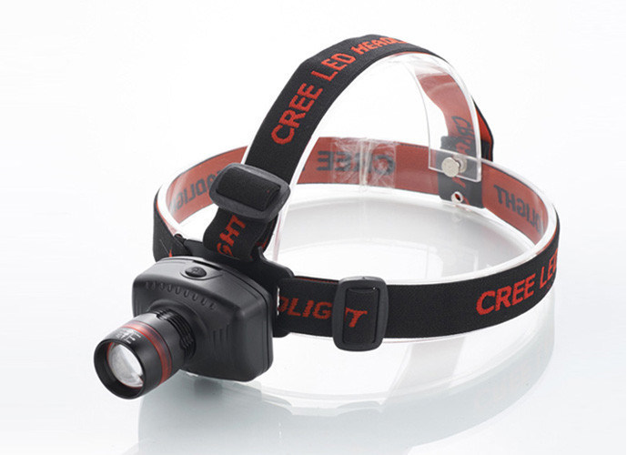 Torche 180LM de tête du bourdonnement LED avec l'anneau rouge, phare rechargeable pour le fonctionnement